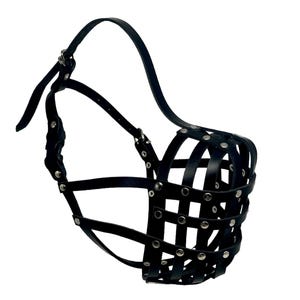 Light Leather Dog Muzzle for Shar Pei and Other similar snouts