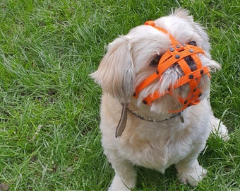 Strong Nylon Dog Muzzle Shih Tzu Other Flat Face Faced Short Snout Dogs Dog Public Safety Behaviour Training All Colors Available Etsy