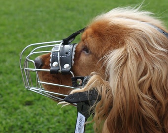 New Metal STRONG Wire Basket Dog Muzzle for  Spaniel 3 - 3X and other