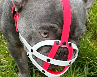 Polymer Dog Muzzle | Training and Behaviour Dog Muzzle | Strong, Waterproof Design | Frenchie or Similar Dogs | Handmade & Durable