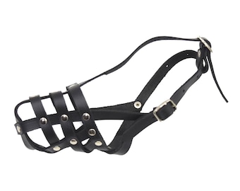 Leather Dog Muzzle for Dachshund & Other and other similar dogs