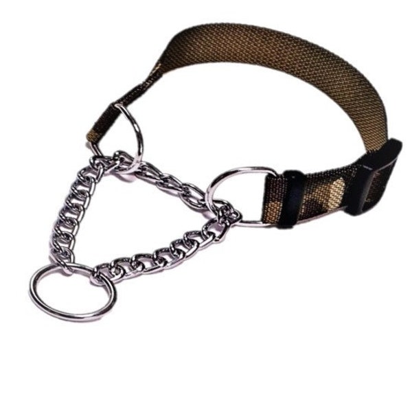 L&J Pets UK - Collare per cani Martingale / Mezzo controllo/strozzatore / Set guinzaglio / Cinghie completamente regolabili / Nylon resistente, catena in metallo