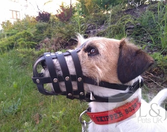 Leather Dog Muzzle for Jack Russell and other similar dogs