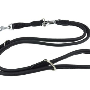Luxury Round Leather Lead For Your Dog. Handmade Dog Leash, Genuine Leather, Safe Swivel Trigger Hook