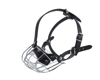 Strong Metal wire Basket Muzzle for English Bulldog and other dogs.