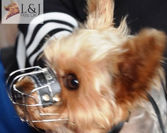 New Metal STRONG Wire Basket Dog Muzzle for Rattler Yorkshire Terrier & other
