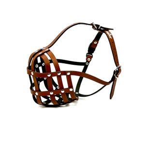 Leather Dog Muzzle for English Bulldog and Other dogs with short snout