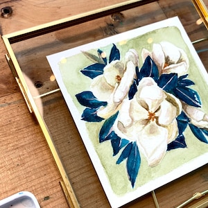 ORIGINAL Magnolia Watercolor Art | Magnolia No. 6 MINI | Floral Home Decor | Botanical Art