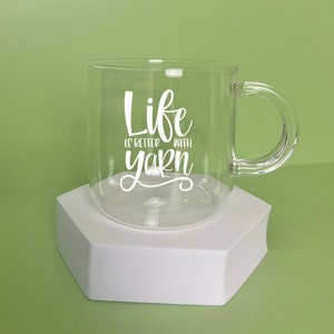 Coffee Cups - 350ml Glass Mug hand blown out of Borosilicate Glass suitable for hot and cold drinks