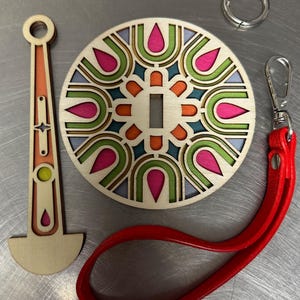 Porta-hilos con correa de muñeca portátil Geométrico
