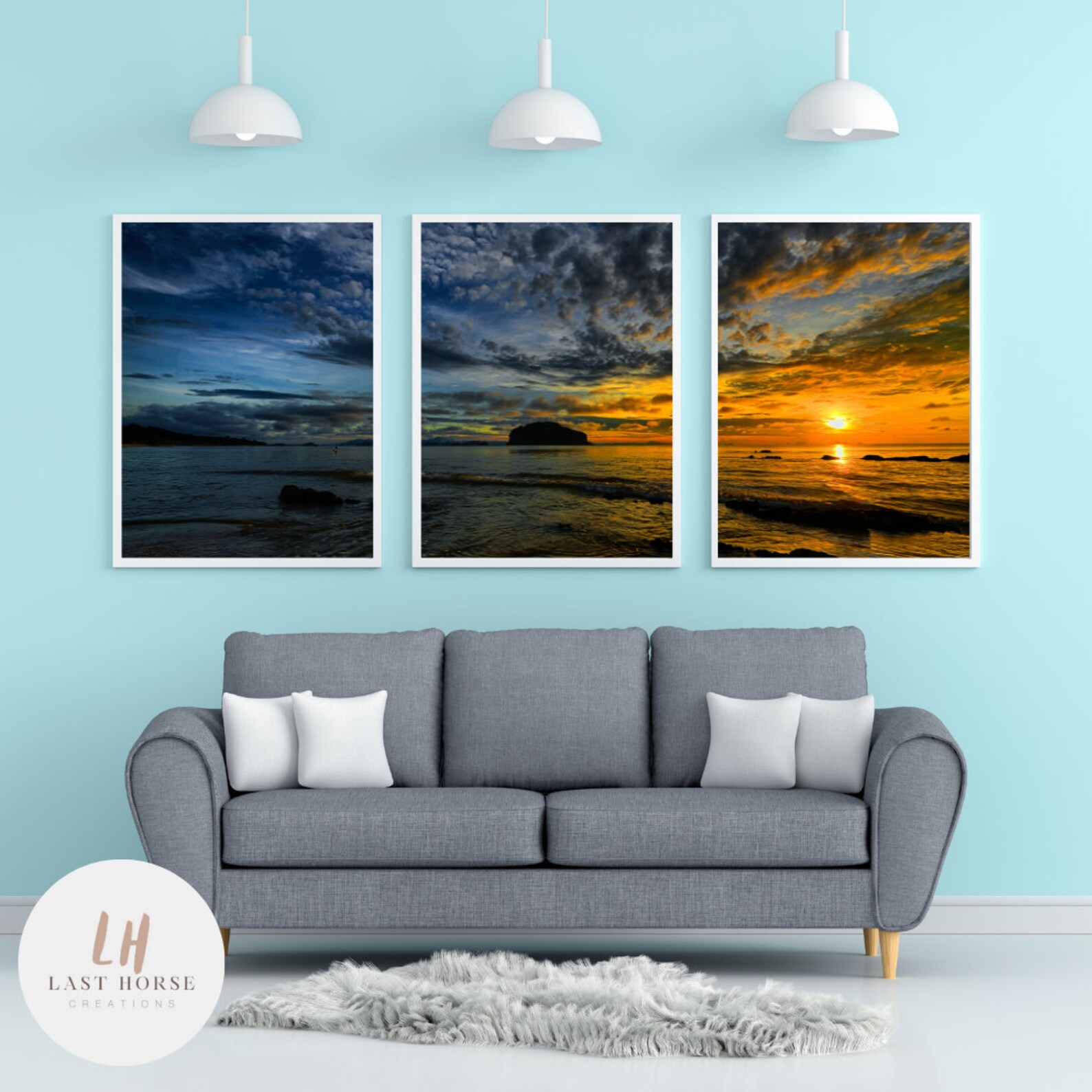 Sunset 3 piece Wall Art Set 18x24 OR 16x20 3 piece wall art Etsy