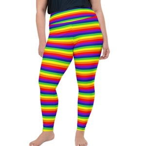 Multi Color Stripe Leggings Striped 