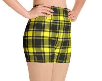 Plaid Yoga Shorts | Etsy Singapore