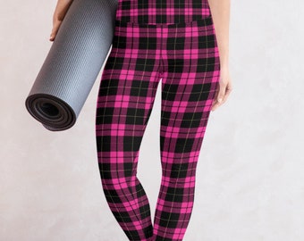 Pink Plaid Leggings | Etsy Singapore
