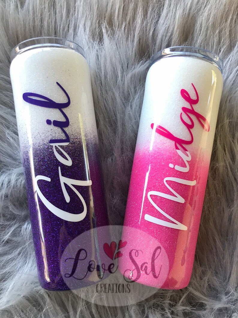 Glitter Tumbler Ombre Tumbler Custom Tumbler 30oz Skinny Ombre Glitter Tumbler