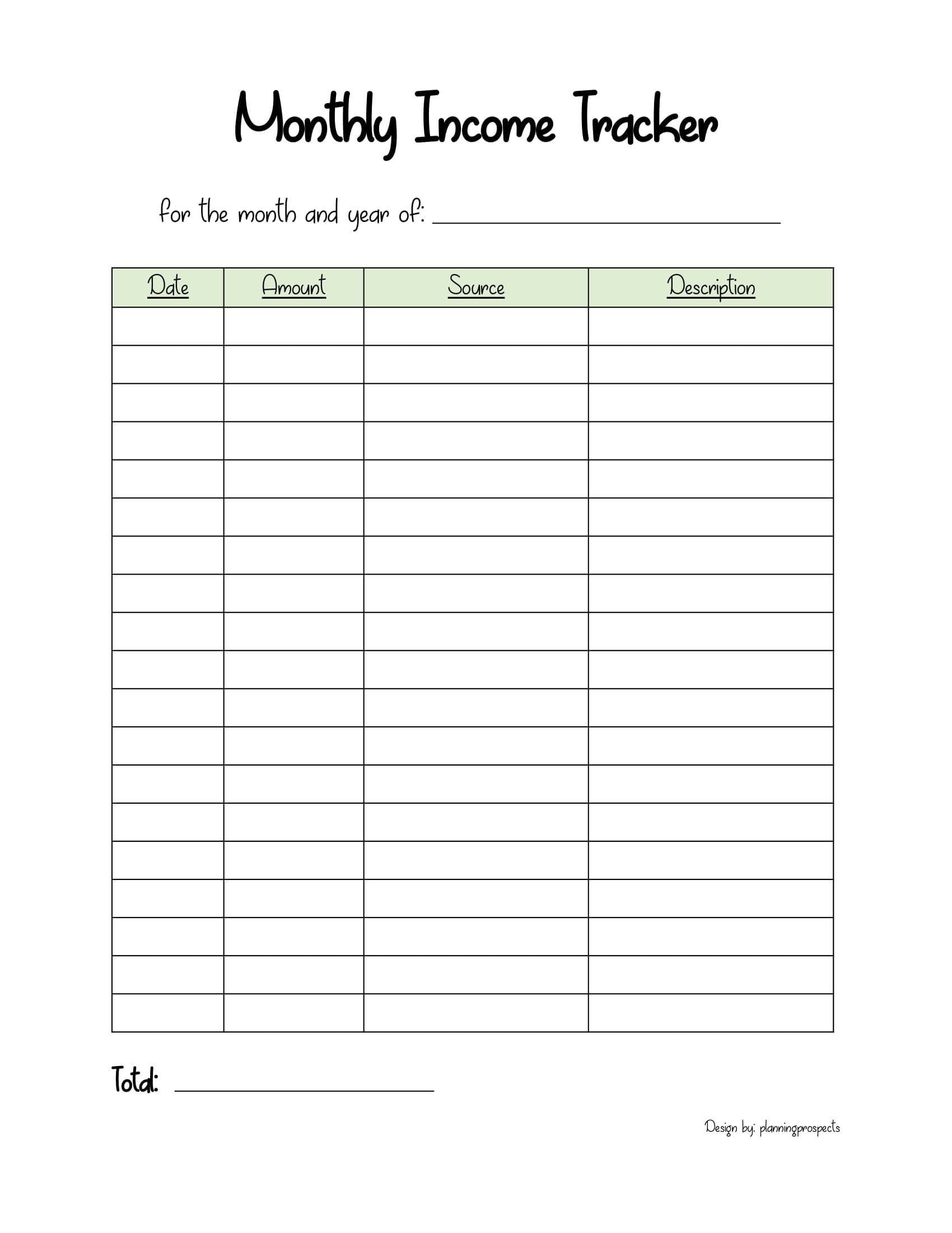 Instant Download Income Tracker Money Tracker Financial Planning 