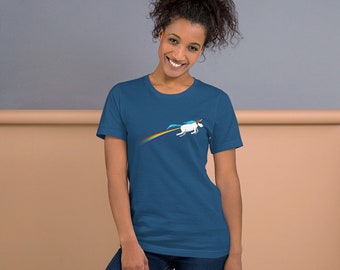 Unicorn Aviator with Rainbow Blastoff - Unisex T-Shirt