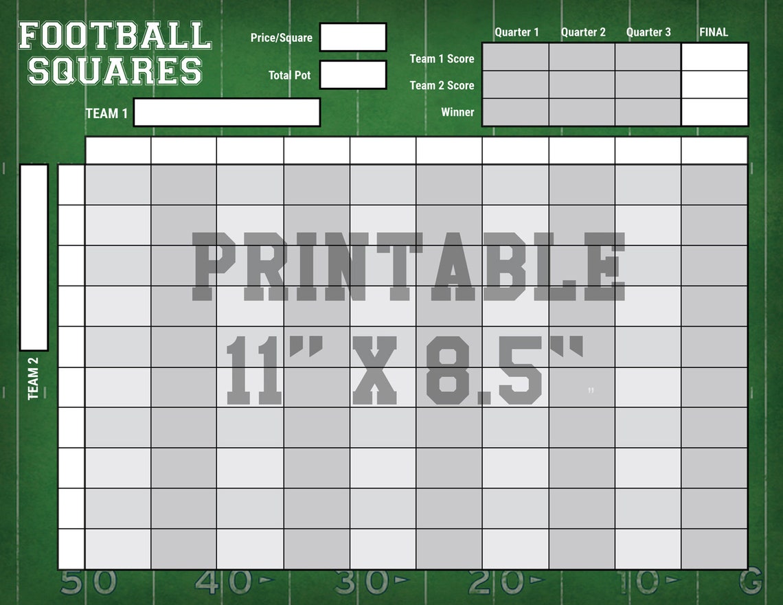 Free Printable Football Grid Template