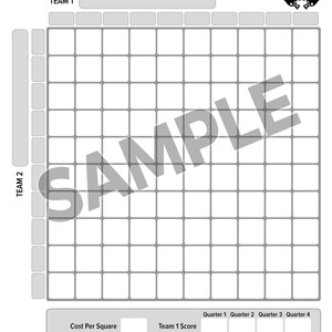Printable Football Squares - 4 Quarter Payouts - 8.5x11" Download ...