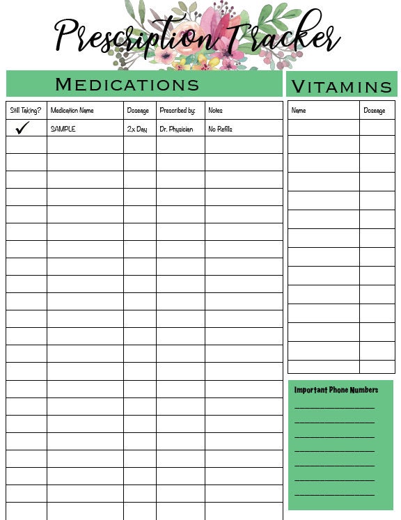 6 Medical Printable Pages - Etsy