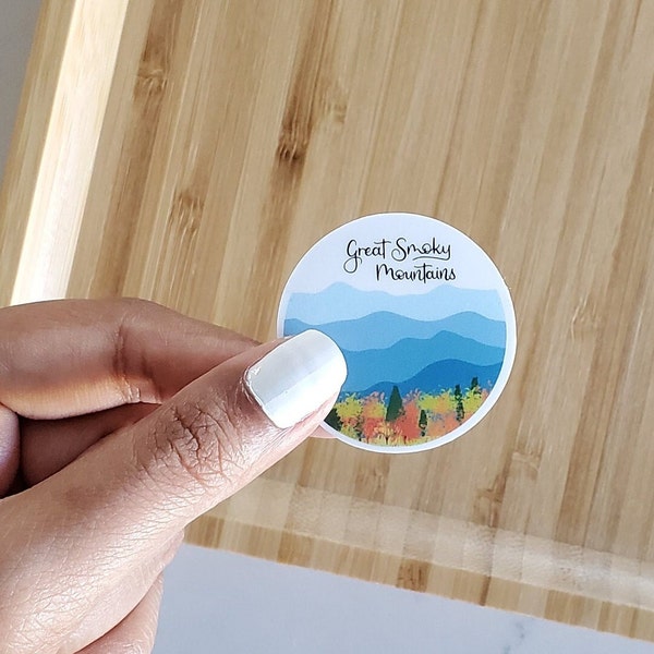 Mini Great Smoky Mountains National Park Waterproof sticker | 1.5 x 1.5 inch | stocking stuffers