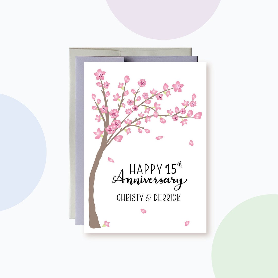Personalized Floral Anniversary Card Personalize Anniversary Year and ...