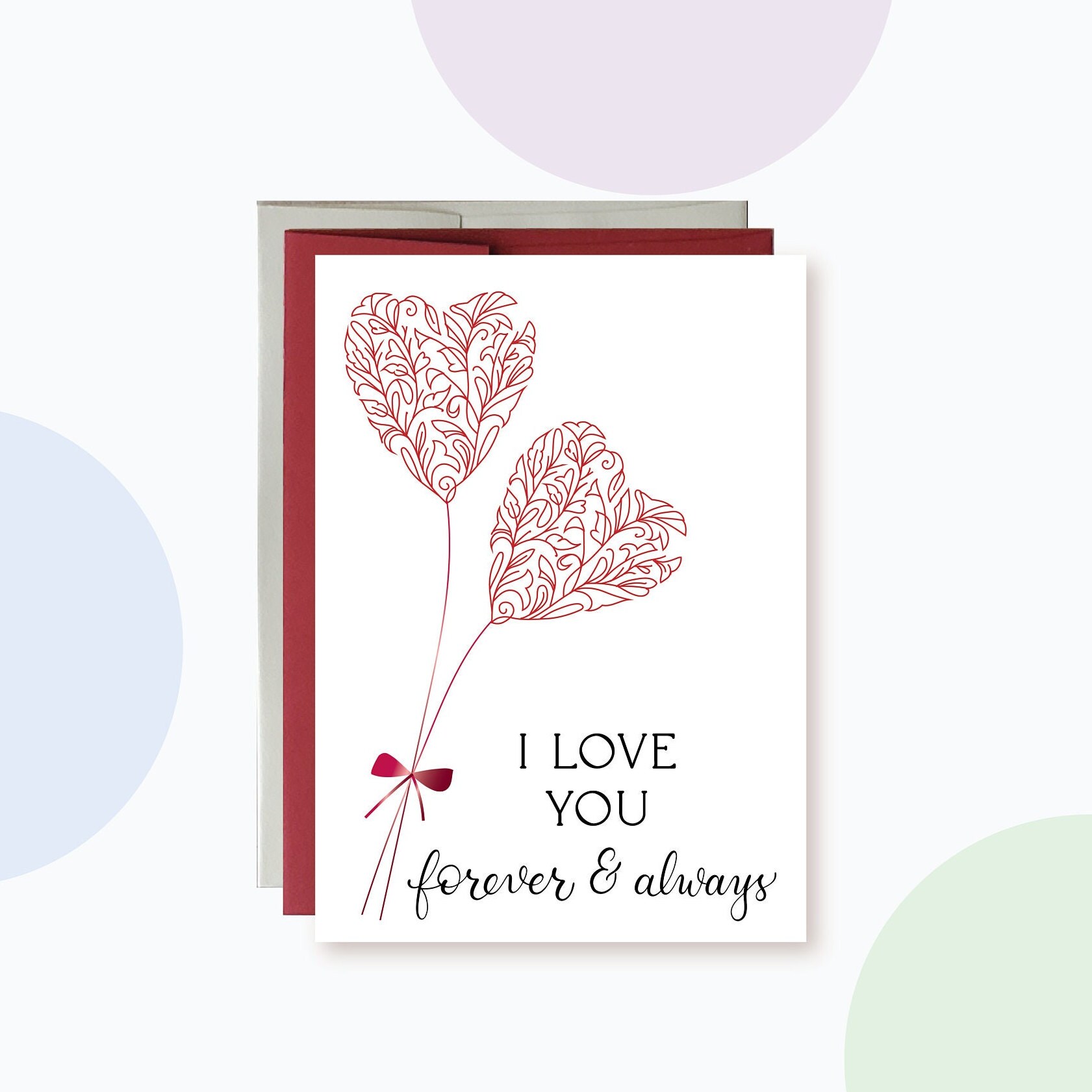 Two Hearts Happy Anniversary Card I Love You Forever and - Etsy
