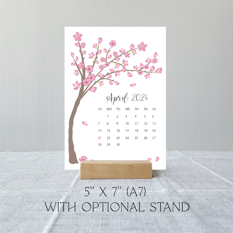 2024 2025 Desk Calendar Choose start month Optional Stand Seasonal Academic Year Calendar Gift for Mom Sunday or Monday Start image 8