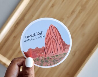 Capitol Reef National Park Waterproof Sticker - Utah Canyons Art