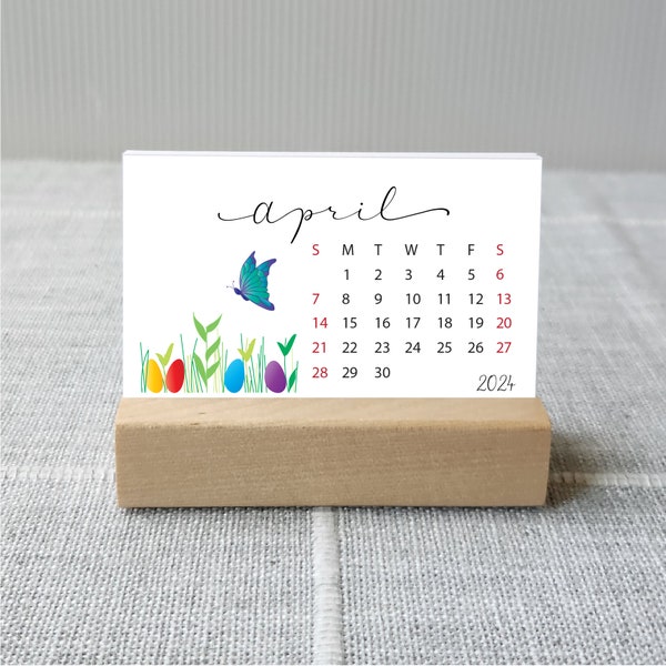 2024 2025 Seasonal Mini Desk Calendar, Choose start month, Stand Option, 3.5x2.5 inch, Mothers Day Gift | Grad Gift | Academic Year Calendar