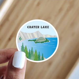 Mini Crater Lake National Park Waterproof sticker | 1.5 x 1.5 inch