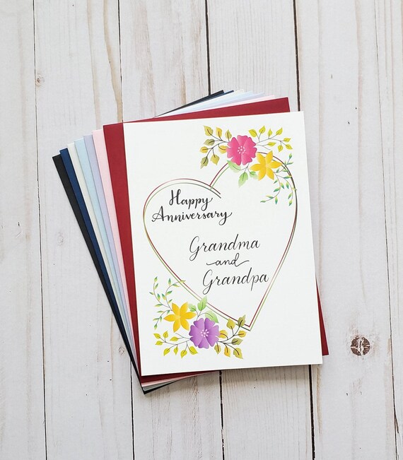 Happy Anniversary Card For Grand Parents Happy Anniversary Etsy
