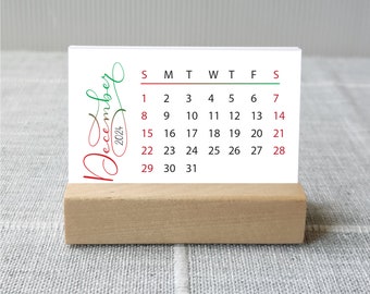 2024 2025 Simple Mini Desk Calendar for 12 months, Stand option | Choose start month | 3.5 x 2.5 inch | Academic Year Calendar