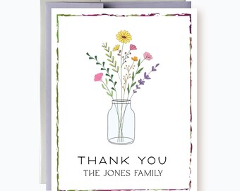 Handmade Thank You Cards: Appreciation Bundle with Envelopes, Wild Flowers