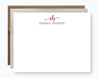 Set of 10 Personalized Flat Note Cards | Custom Note Cards | Personalized Stationery Set | Personalized Flat Note Card Set | Calligraphy