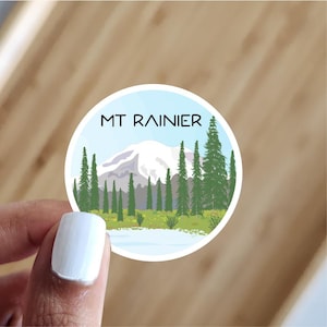 Mt Rainier National Park Sticker: Waterproof Vinyl, 1.5 x 1.5 inch