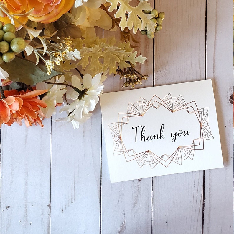 Wedding Thank You Art Deco Thank You Card Appreciation Card Simple Thank You Card Teacher Thank You Card Thank You Cards Bundle of 4