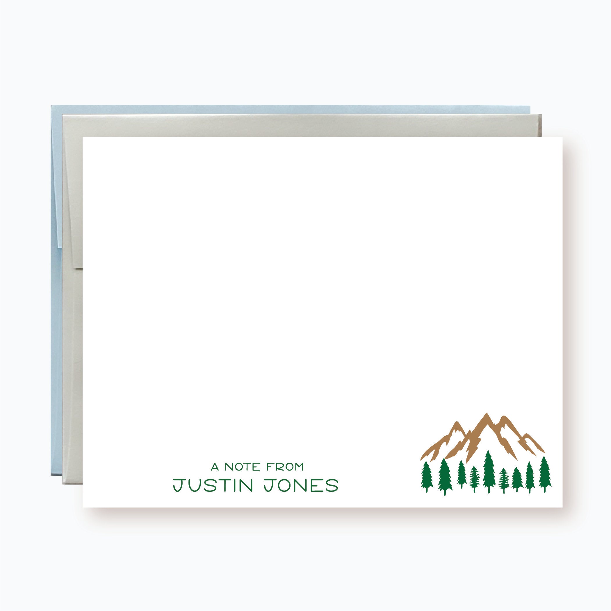 Set of 10 Personalized Flat Note Cards | Custom Note Cards ...