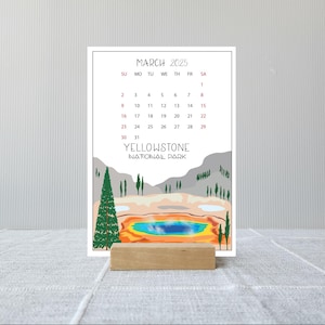 2025 2026 National Parks Desk calendar, Choose start month, Academic Year Calendar, Outdoor, Nature Calendar, Adventure, Travel Calendar