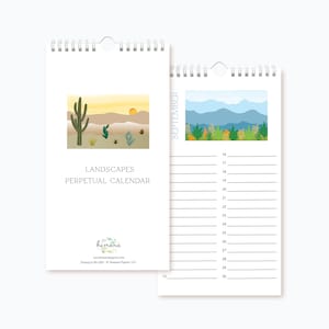 Perpetual Birthday Calendar | Landsapes Celebration Calendar | Anniversary Calendar | Birthday Gift | Holiday Gift | New home Gift