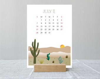 2024 2025 Landscape Desk Calendar for 12 months | Choose start month | Outdoorsy and Nature calendar | Academic Year Calendar | Gift for Dad