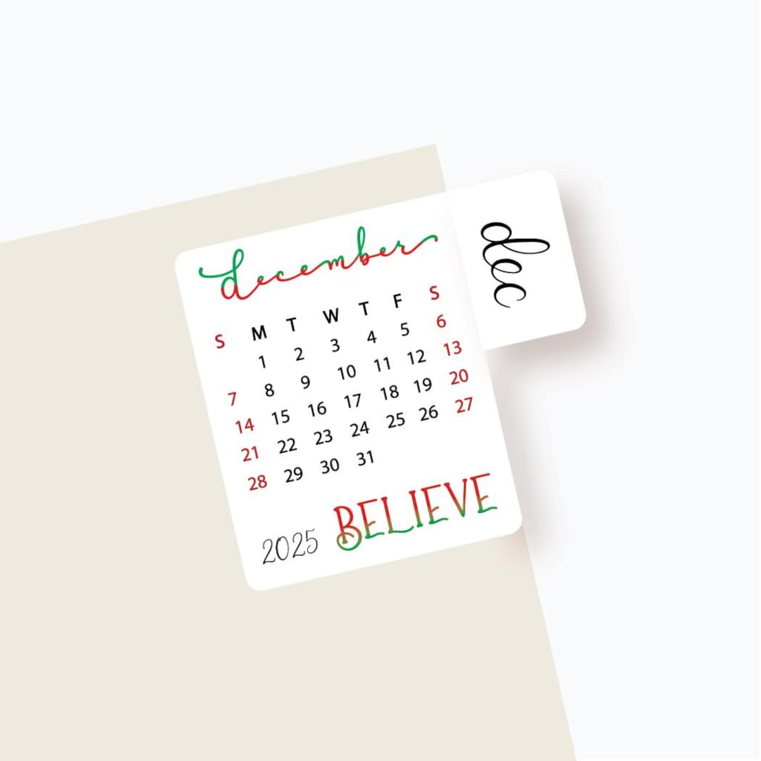 2026 - 2027 Mini Calendar Monthly Planner Stickers With Tabs, Choose ...