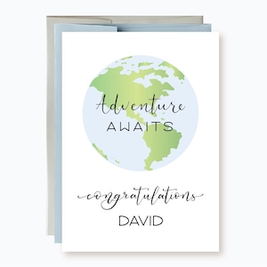 Personalized congratulations card, Custom Retirement Card, Adventure Awaits, Farewell Card for coworker, Leaving Card, Goodbye card