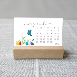 2025 2026 Mini Seasonal Desk Calendar, Choose start month, Academic Year Calendar, Stand Option, 3.5x2.5 inch, Graduation Gift, Teacher Gift