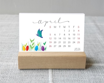 2026 - 2027 Mini Seasonal Desk Calendar, Stand Option, 3.5x2.5 inch, Refill Cards