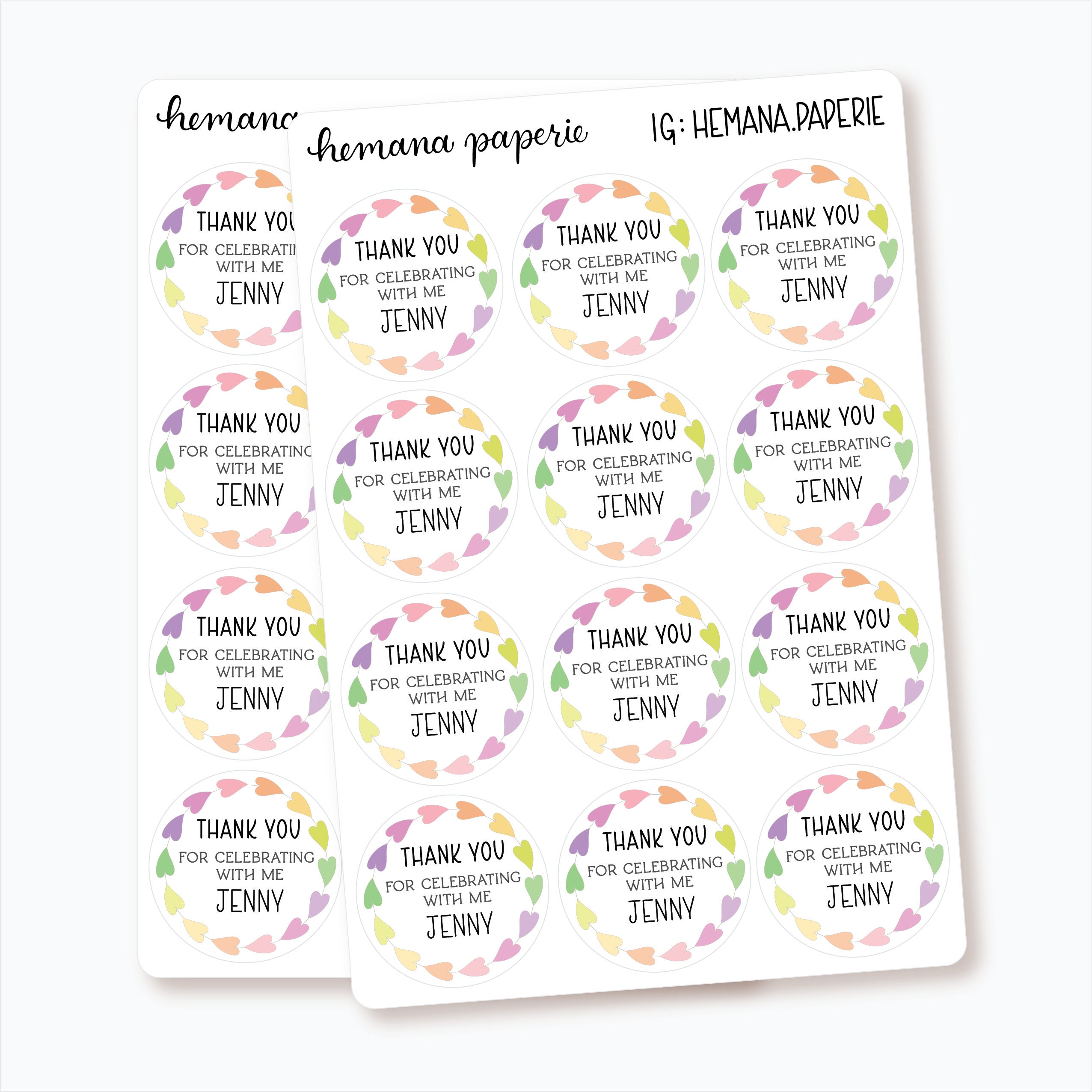 100 Thank You Cards Free Printable Tags Thank You Sticker Template ...