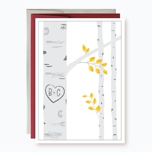 Personalized Rustic Engagement Card | Custom Initials and Heart on tree personalized Engagement Card | Garden and Outdoor Engagement Card