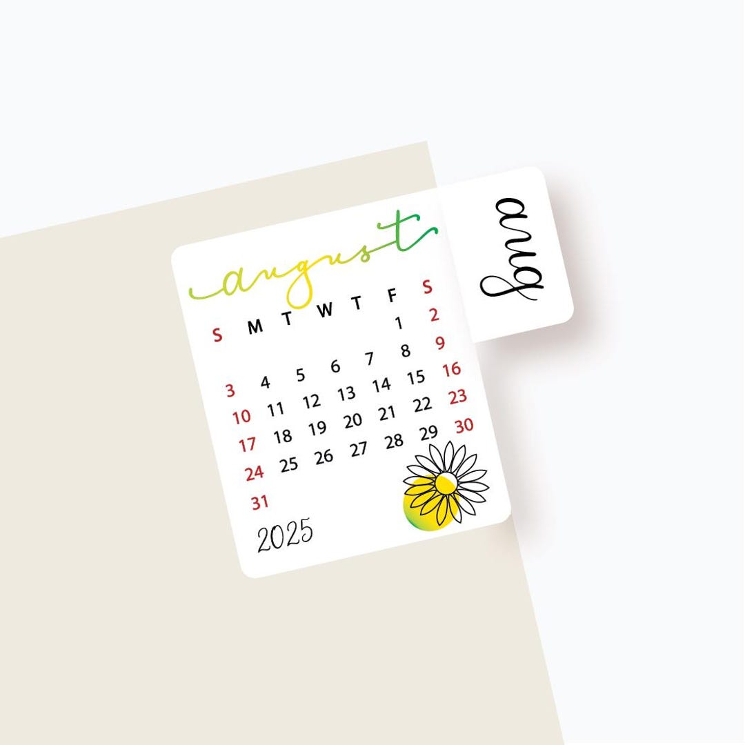 2026 - 2027 Mini Calendar 12 Monthly Planner Stickers With Tabs, Choose ...