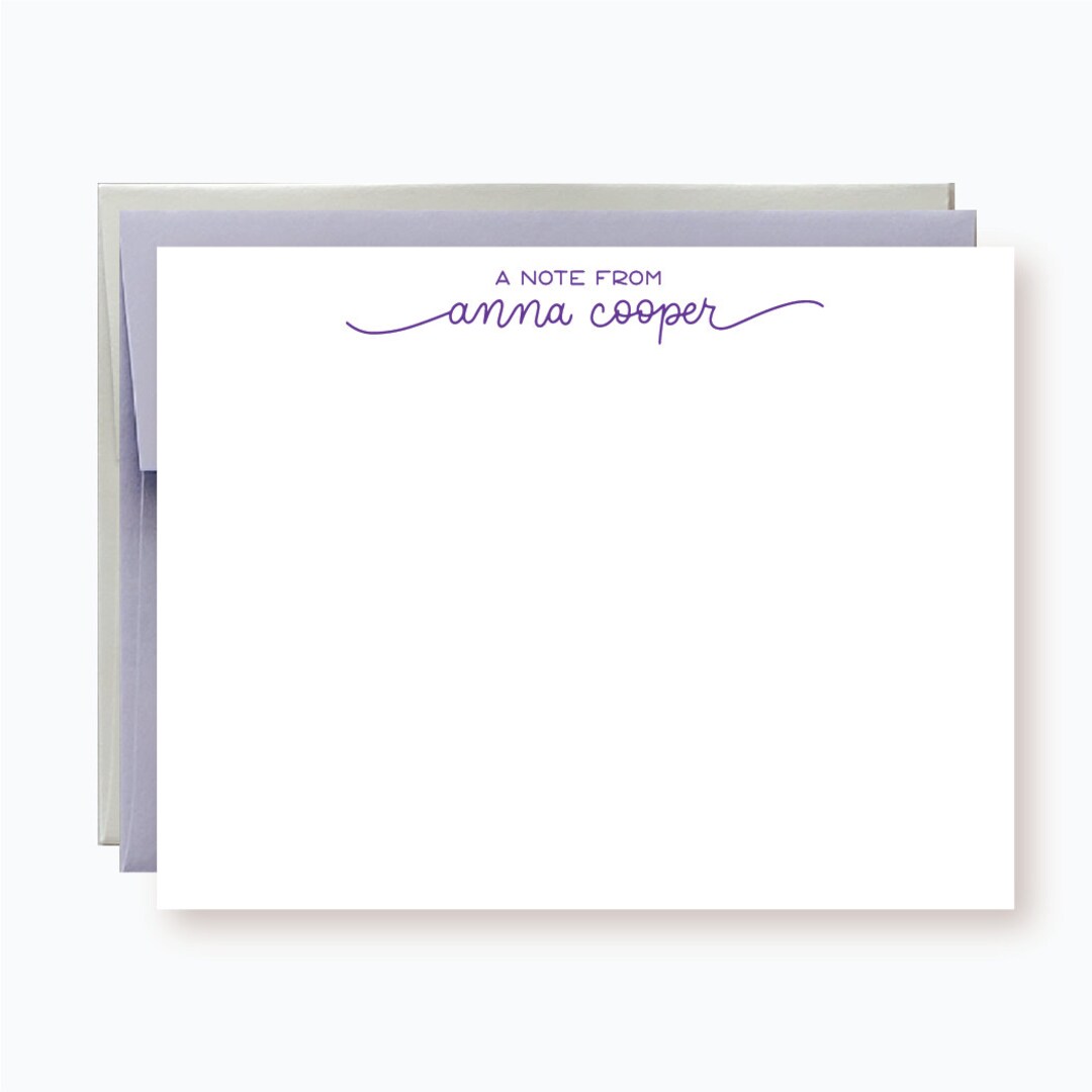 Set of 10 Personalized Flat Note Cards | Custom Note Cards ...