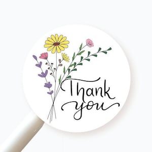 24 Thank you stickers | Envelope Seals | Gift stickers |  Calligraphy Birthday Stickers | Party favor stickers